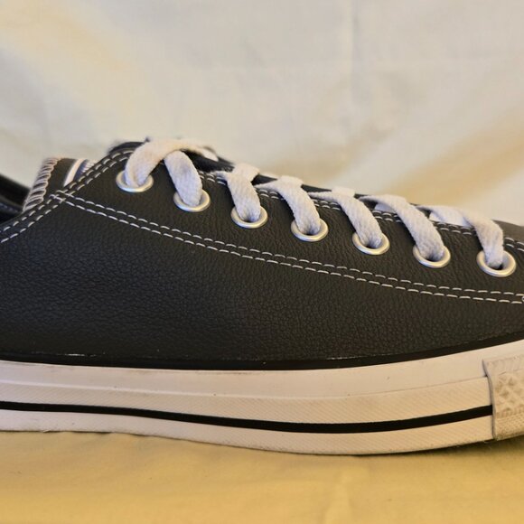 Grey Leather Converse All Stars Low Top Sneakers Men's Size 9 Women's Size 11 - Picture 7 of 12